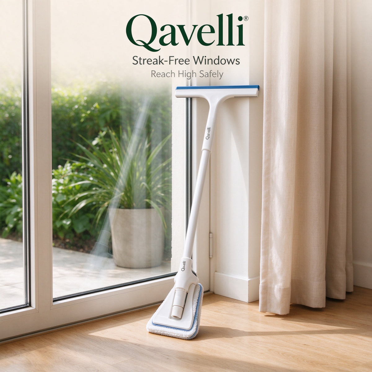 Qavelli® 2-in-1 Window Squeegee